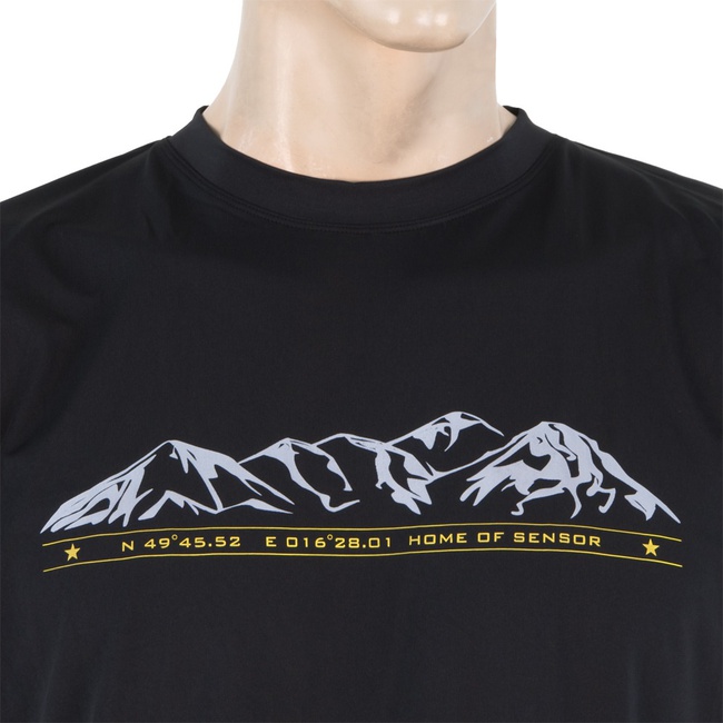 COOLMAX FRESH PT MOUNTAINS SENSOR - pánské triko, krátký rukáv, černá