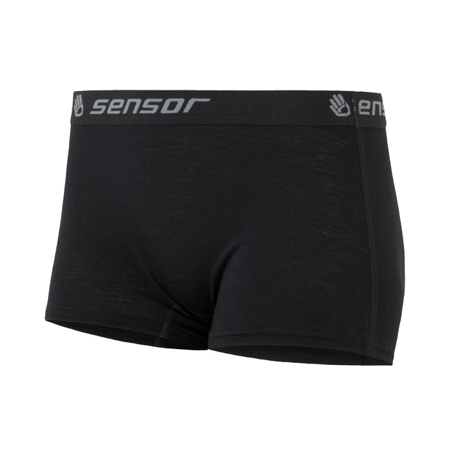 MERINO SENSOR ACTIVE - dámské kalhotky s nohavičkou, černá