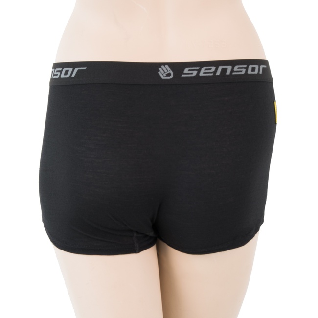 MERINO SENSOR ACTIVE - dámské kalhotky s nohavičkou, černá