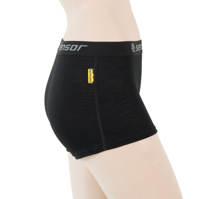 MERINO SENSOR ACTIVE - dámské kalhotky s nohavičkou, černá