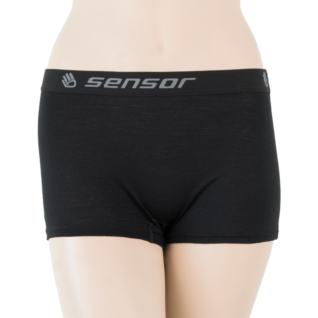 MERINO SENSOR ACTIVE - dámské kalhotky s nohavičkou, černá