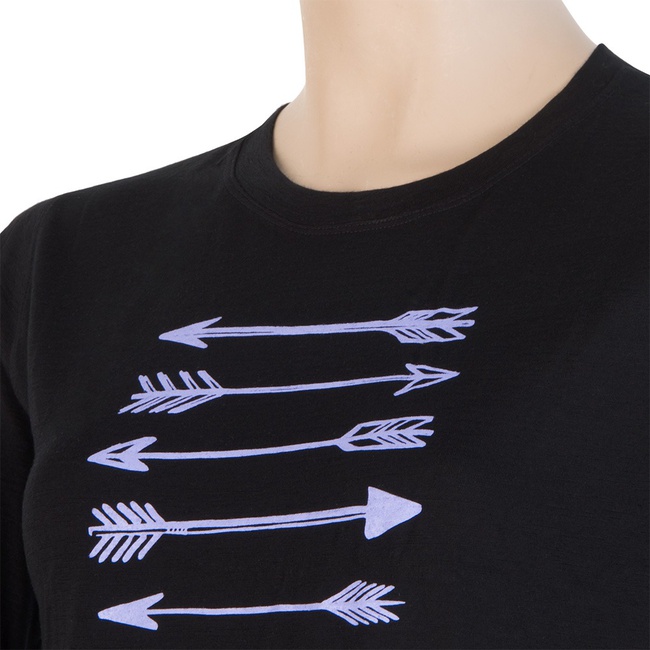 MERINO SENSOR PT ARROWS - dámské tričko, dlouhý rukáv, černá