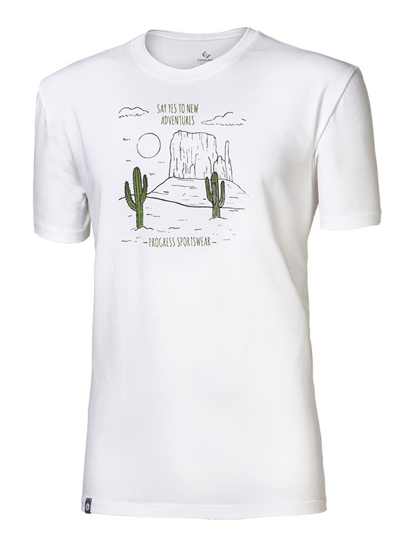 CACTUS tričko z bambusových vláken s krátkým rukávem, bílá