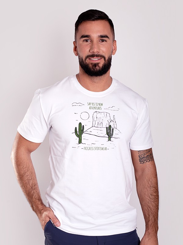 CACTUS tričko z bambusových vláken s krátkým rukávem, bílá