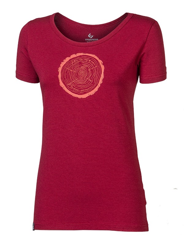 SASA TIMBER dámské bambusové tričko s krátkým rukávem, višňová