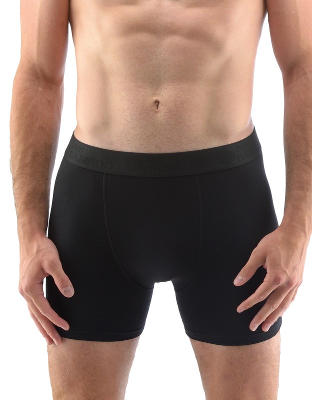 MATTY pánské bambusové boxerky s delší nohavičkou, černá