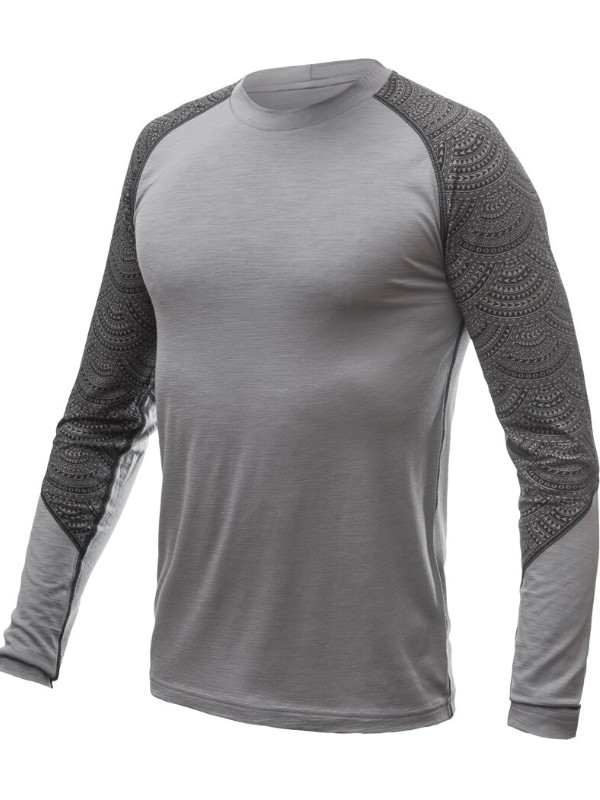 MERINO IMPRESS SENSOR - pánské triko, dlouhý rukáv, ČERNÁ/MAORI