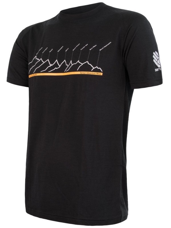 MERINO AIR NEW SENSOR PT - pánské tričko s krátkým rukávem, černá/RJ