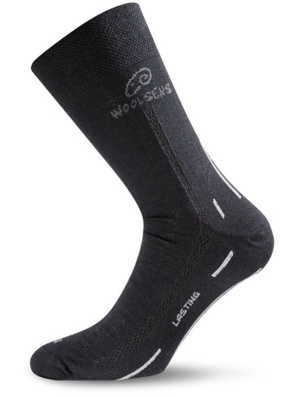 WLS MERINO TREKKING LASTING vlněné ponožky s ionty stříbra, černá