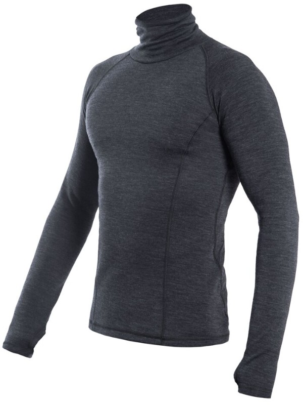MERINO SENSOR BOLD M2 - pánské tričko s dlouhým rukávem, roll - neck, anthracite/gray