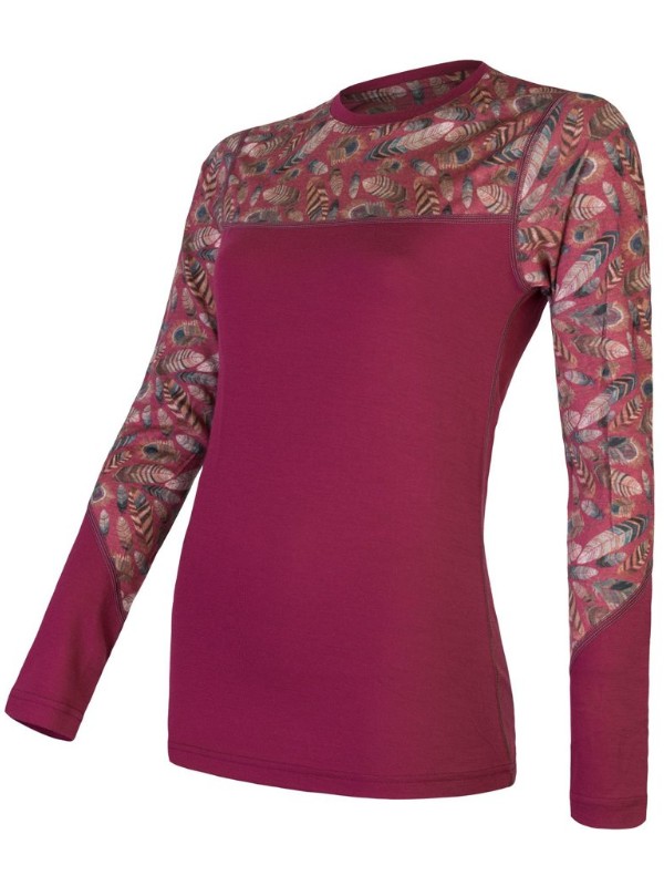 MERINO IMPRESS SENSOR - dámské triko, dlouhý rukáv, LILLA/FEATHER