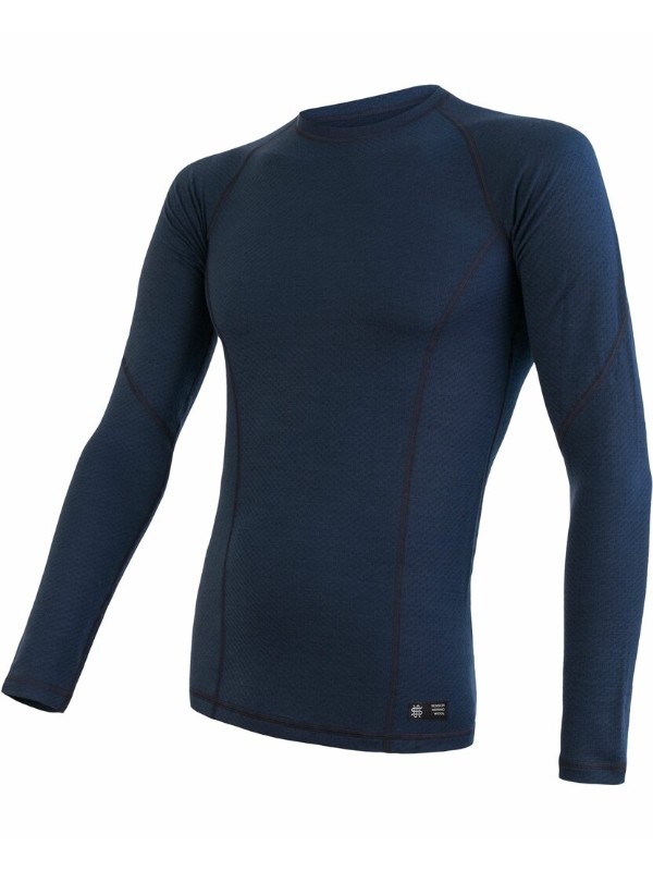 MERINO SENSOR DF - pánské tričko, dlouhý rukáv, deep blue