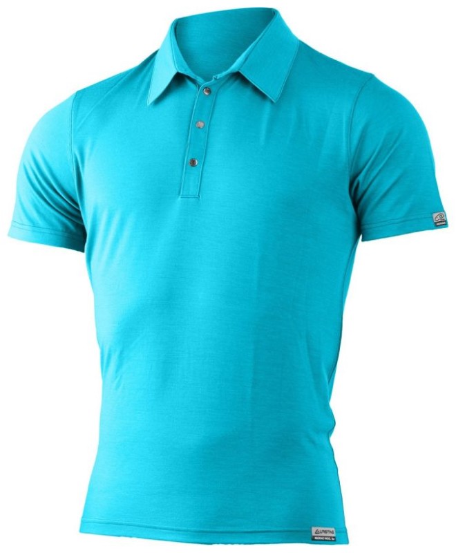 MERINO LASTING ELIOT pánská merino polokošile, tyrkysová
