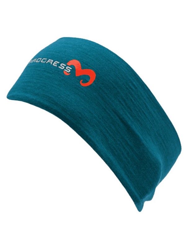 HEADBAND - uni, merino čelenka, petrol melír