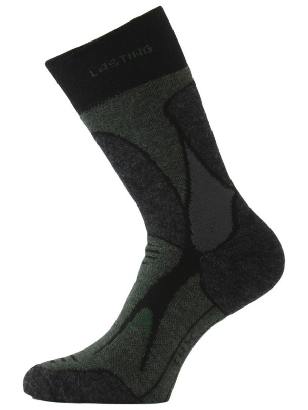 TRX MERINO TREKKING LASTING vlněné ponožky s ionty stříbra, černá