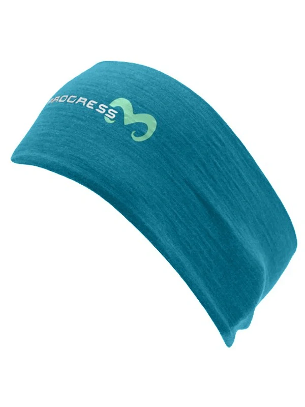 HEADBAND - uni, merino čelenka, zelený melír