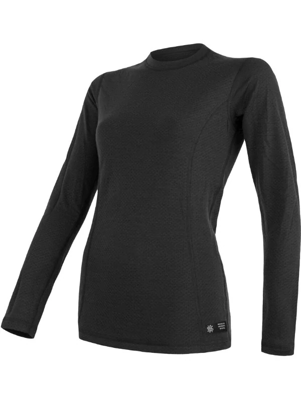 MERINO SENSOR DF - dámské tričko, dlouhý rukáv, černá