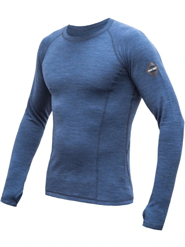 MERINO SENSOR BOLD M1 - pánské tričko s dlouhým rukávem, cool blue