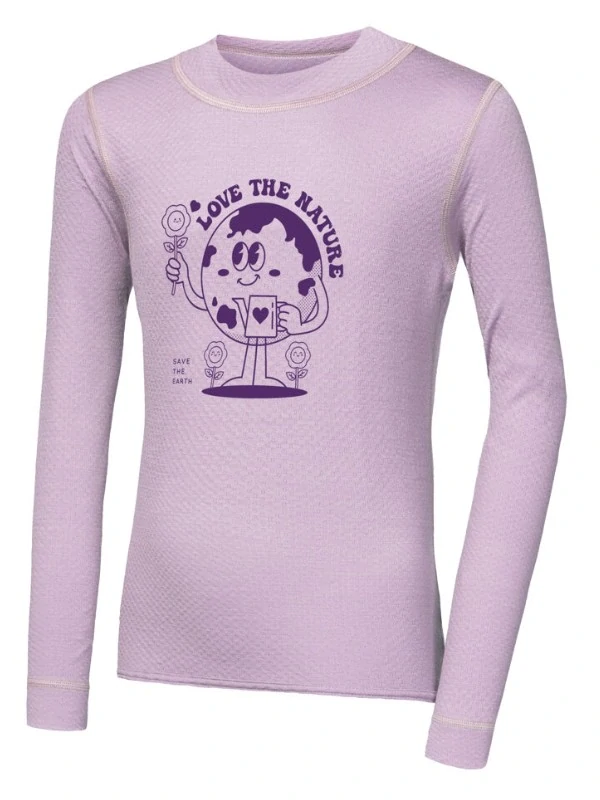 MERINO DF PLANET SENSOR dětské tričko s dlouhým rukávem, mystic violet