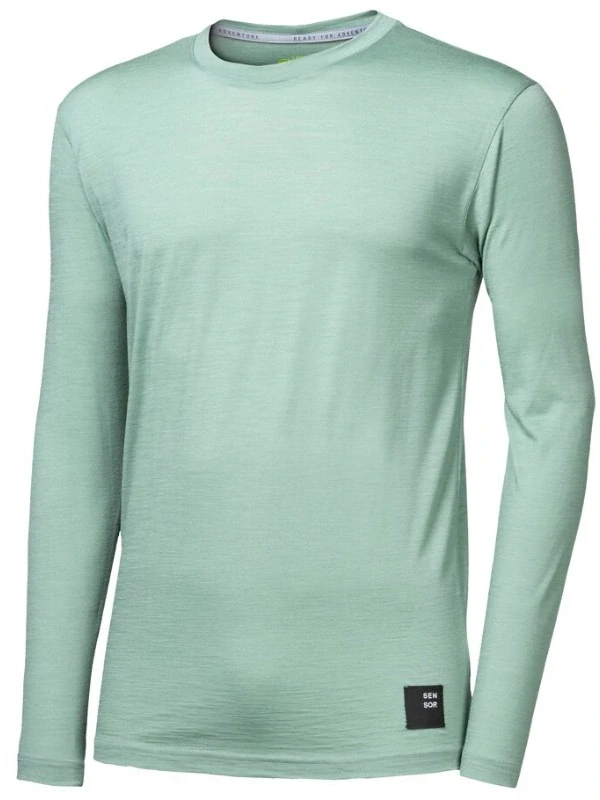 MERINO SENSOR CORDURA - pánské triko, dlouhý rukáv, basil green