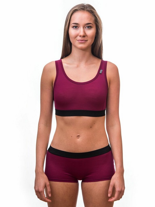 MERINO SENSOR ACTIVE - dámské kalhotky s nohavičkou, lilla