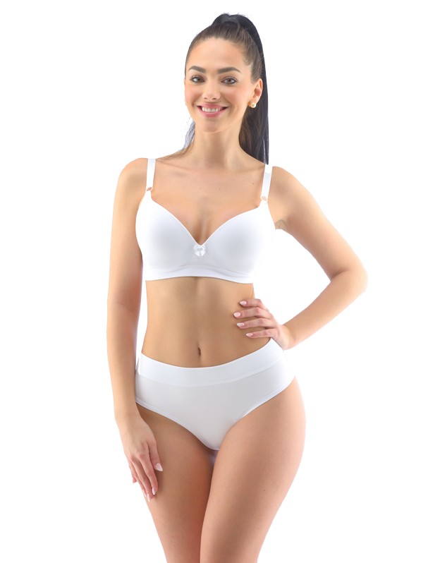 RENÉE dámské bambusové klasické kalhotky, bílá