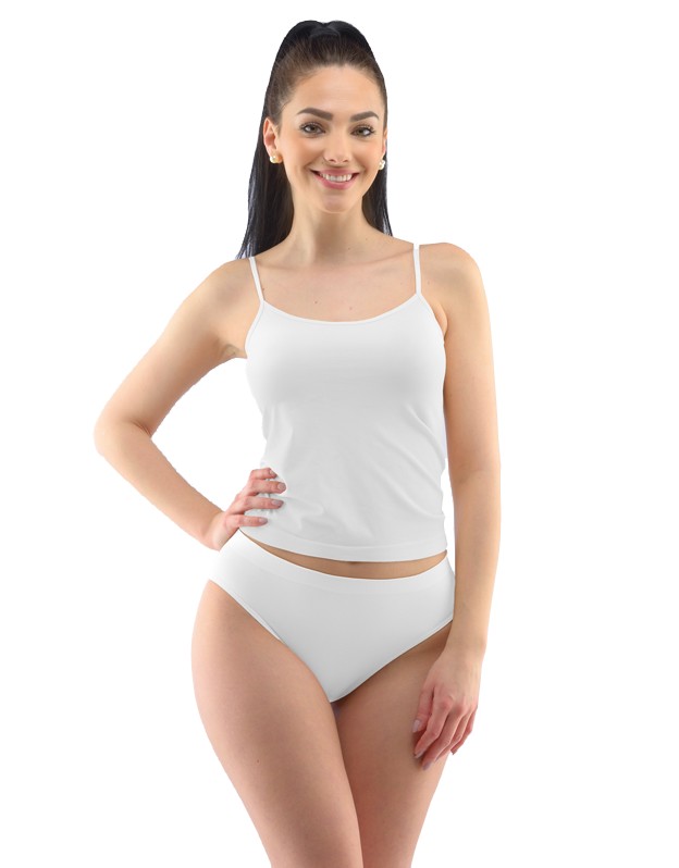 RENEE dámské bambusové klasické kalhotky s širším bokem, bílá