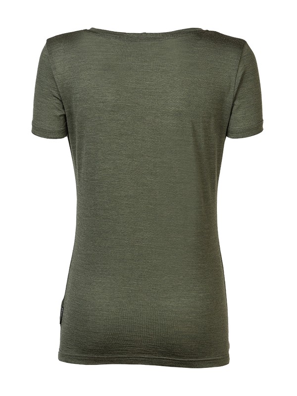 ORIGINAL WOMEN MERINO dámské merino tričko s krátkhým rukávem, khaki melír
