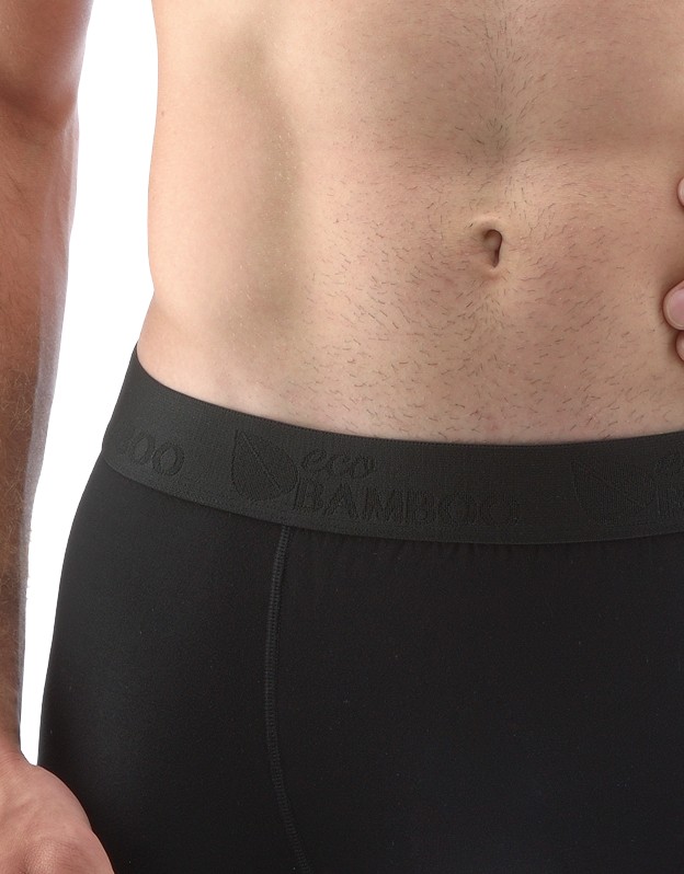 BEN pánské bambusové boxerky s kratší nohavičkou, černá