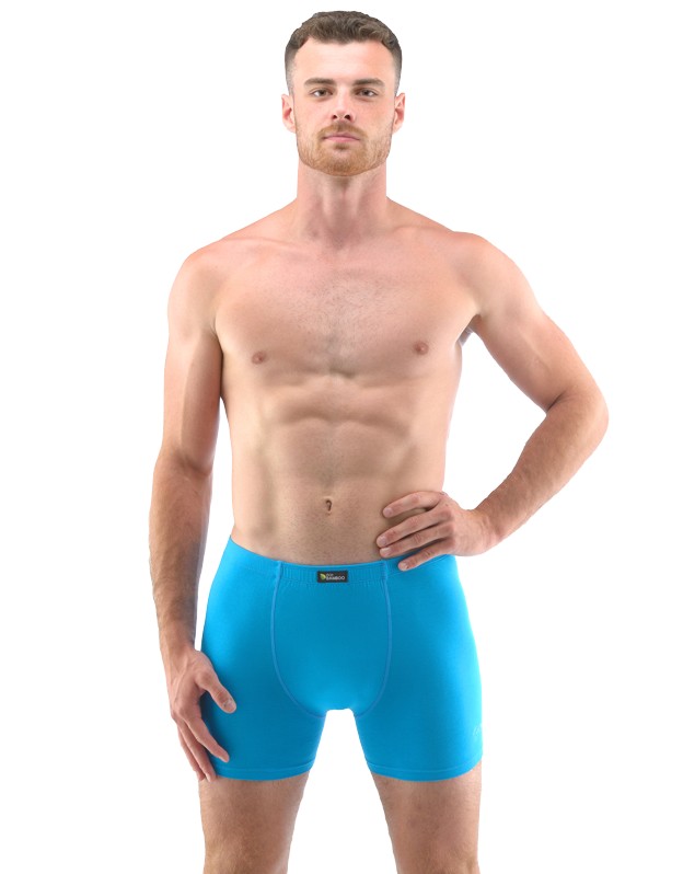 LEW pánské bambusové boxerky s delší nohavičkou, dunaj 