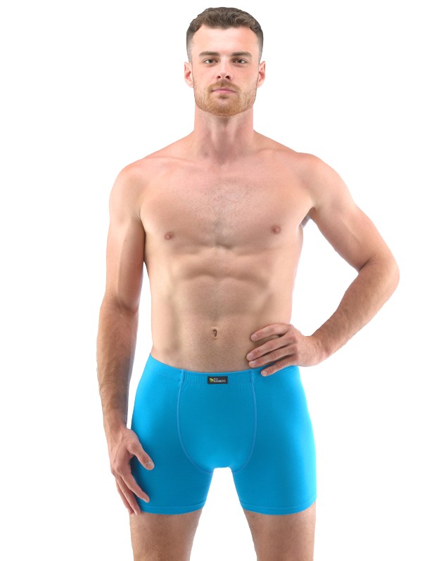 SCOTTY pánské bambusové boxerky s delší nohavičkou, dunaj