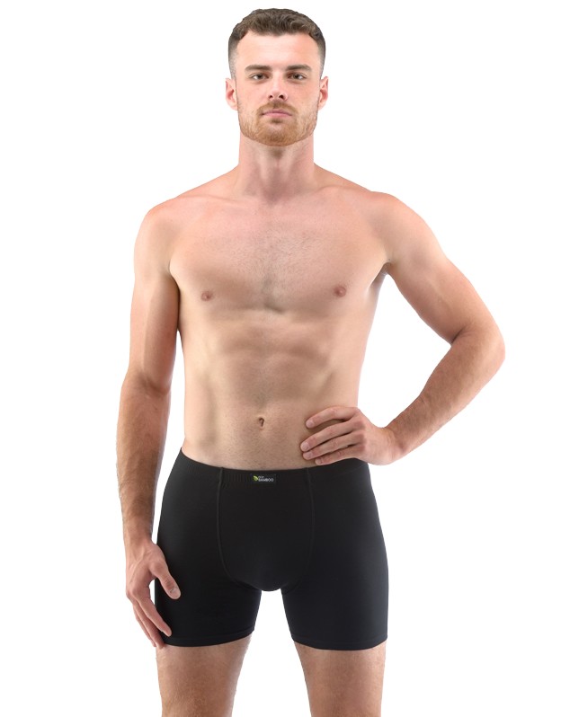 SCOTTY pánské bambusové boxerky s delší nohavičkou, černá