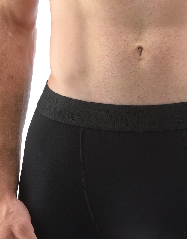 MATTY pánské bambusové boxerky s delší nohavičkou, černá