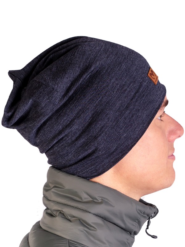 FREEBEANIE, uni merino čepice, šedý melír