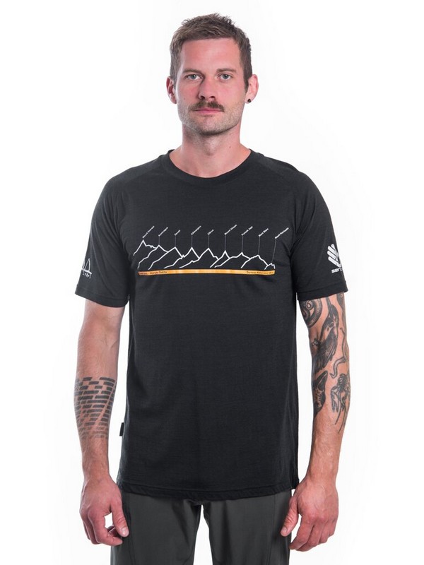 MERINO AIR NEW SENSOR PT - pánské tričko s krátkým rukávem, černá/RJ