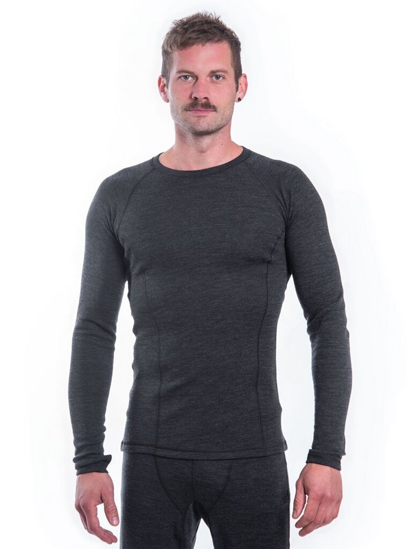 MERINO SENSOR BOLD M1 - pánské tričko s dlouhým rukávem, anthracite/gray