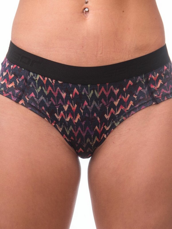 MERINO IMPRESS SENSOR - dámské kalhotky, BLUE/ORIGAMI