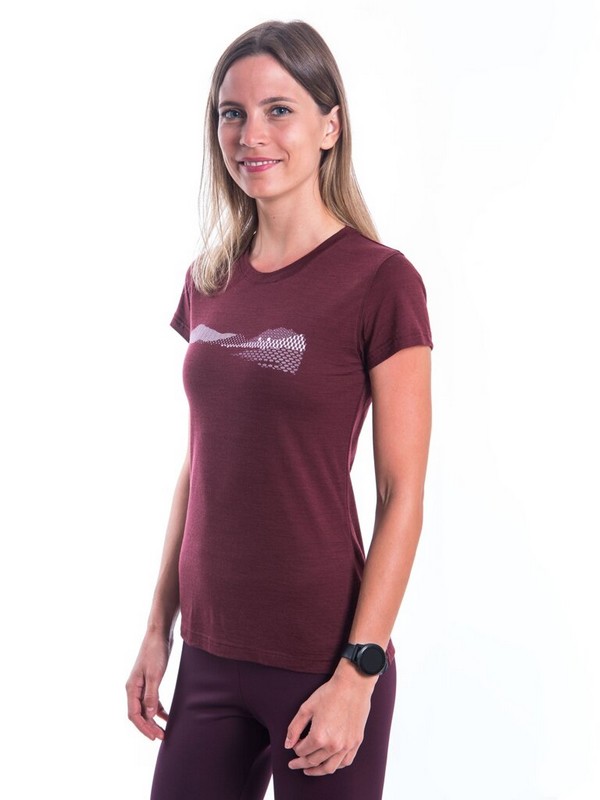 MERINO AIR NEW SENSOR PT HILLS - dámské tričko s krátkým rukávem, port red