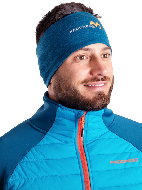 HEADBAND - uni, merino čelenka, petrol melír