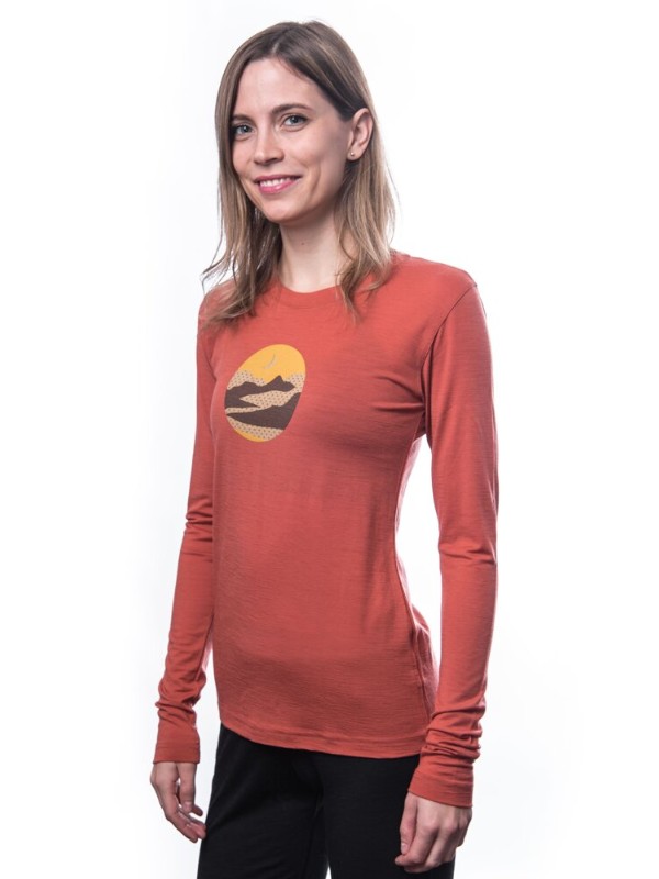 MERINO SENSOR ACTIVE TRIGLAV - dámské tričko, dlouhý rukáv, terracotta