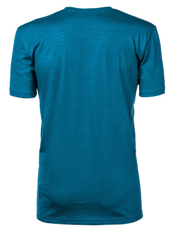 ORIGINAL MAN pánské merino tričko s krátkým rukávem, petrol melír