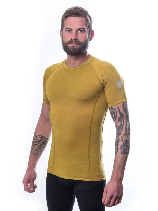 MERINO AIR NEW II SENSOR - pánské tričko s krátkým rukávem, mustard