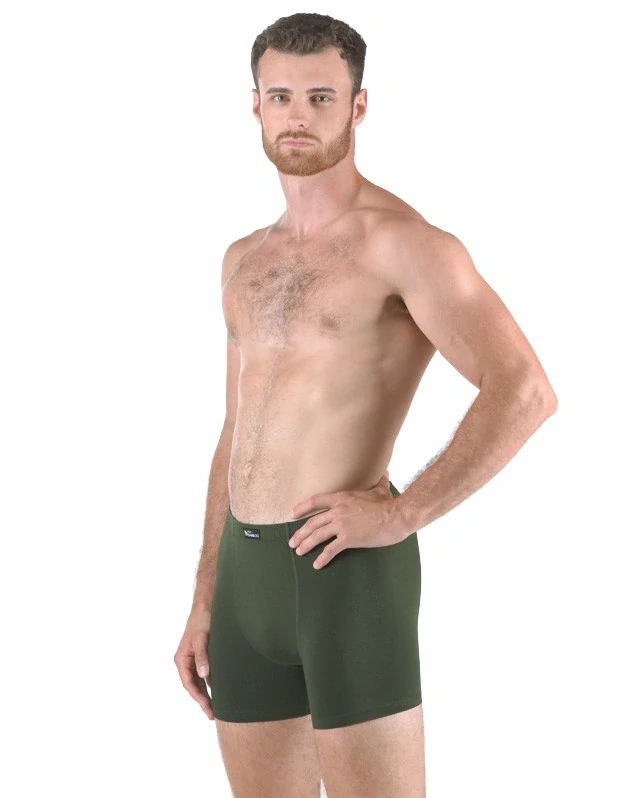 SCOTTY pánské bambusové boxerky s delší nohavičkou, lahvová