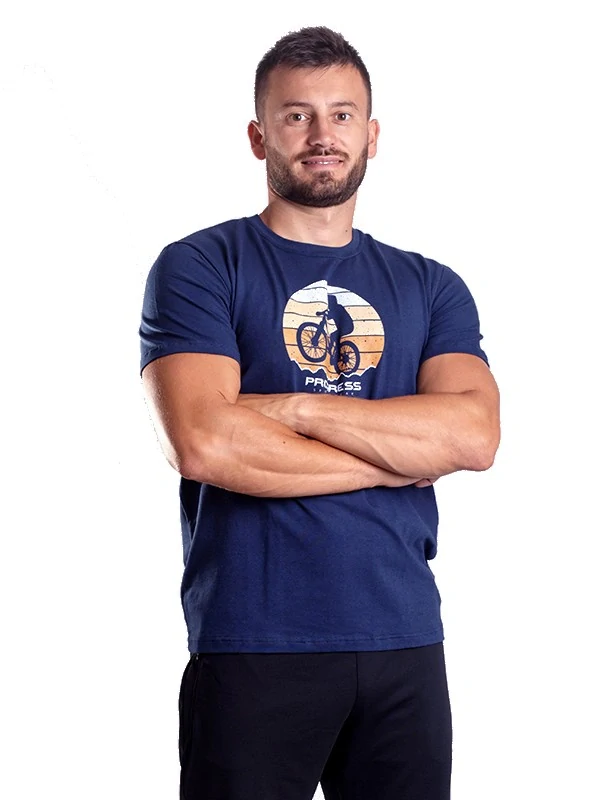 BARBAR "BIKER" tričko z bambusových vláken s krátkým rukávem, tmavě modrá