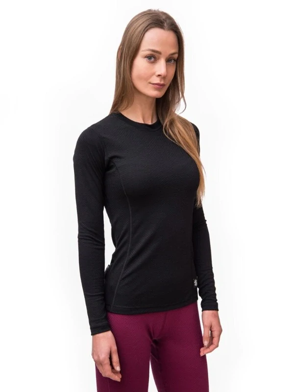MERINO SENSOR DF - dámské tričko, dlouhý rukáv, černá