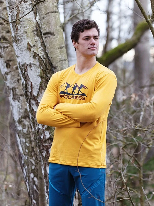 VANDAL TRACK MAN tričko z bambusových vláken s dlouhým rukávem, kari