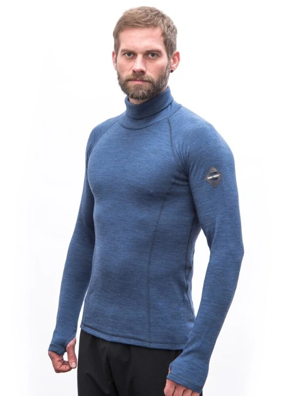 MERINO SENSOR BOLD M2 - pánské tričko s dlouhým rukávem, roll - neck, blue