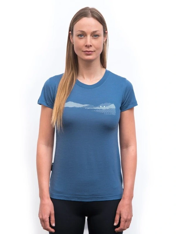 MERINO AIR NEW SENSOR PT HILLS - dámské tričko s krátkým rukávem, riviera blue