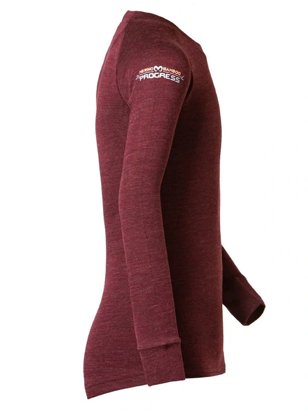 ZENCO dětské funkční, kombinace merino/bamboo, termotričko s dlouhým rukávem, švestka