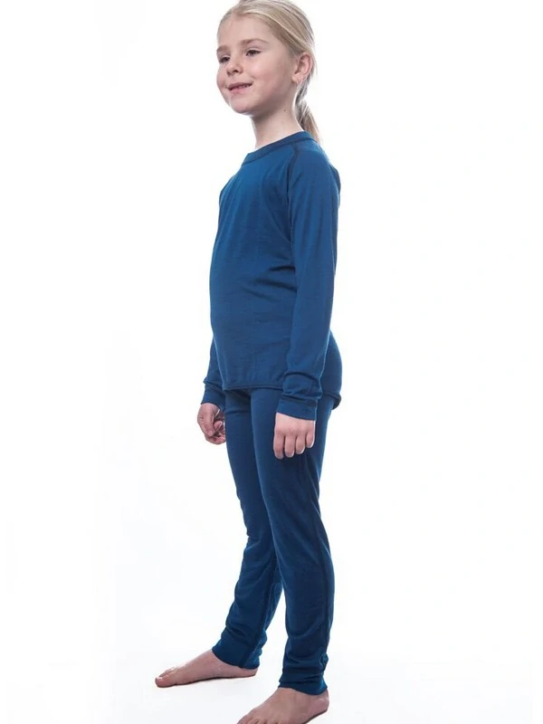 MERINO AIR SENSOR dětský/juniorský set trička s dlouhým rukávem a spodků, modrá